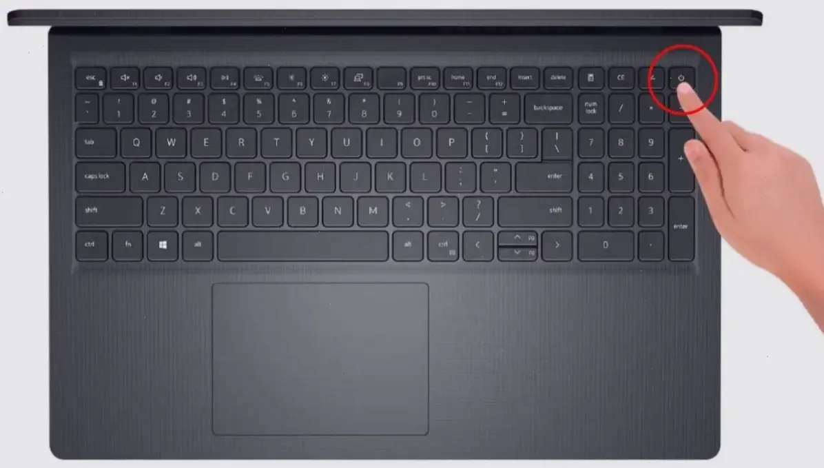 Các bước mở nguồn laptop Dell