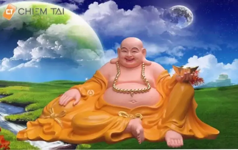 Tác phẩm Di Lặc nghệ thuật độc đáo, kết hợp yếu tố hiện đại với truyền thống Phật giáo.