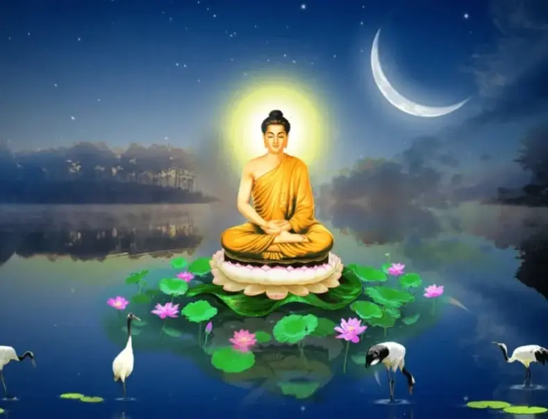 Tranh vẽ Phật sơ sinh sống động, gợi lên hành trình thiêng liêng và sự thanh tịnh nội tại.