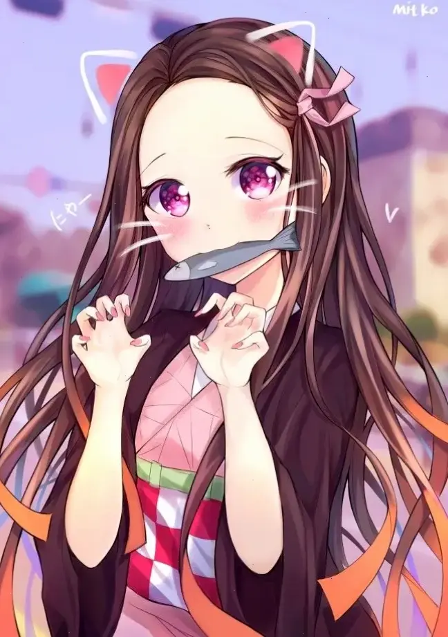 Kamado Nezuko cute cực kỳ, với đôi mắt to và nụ cười đáng yêu, làm sáng màn hình điện thoại bạn. Yêu ngay thôi!