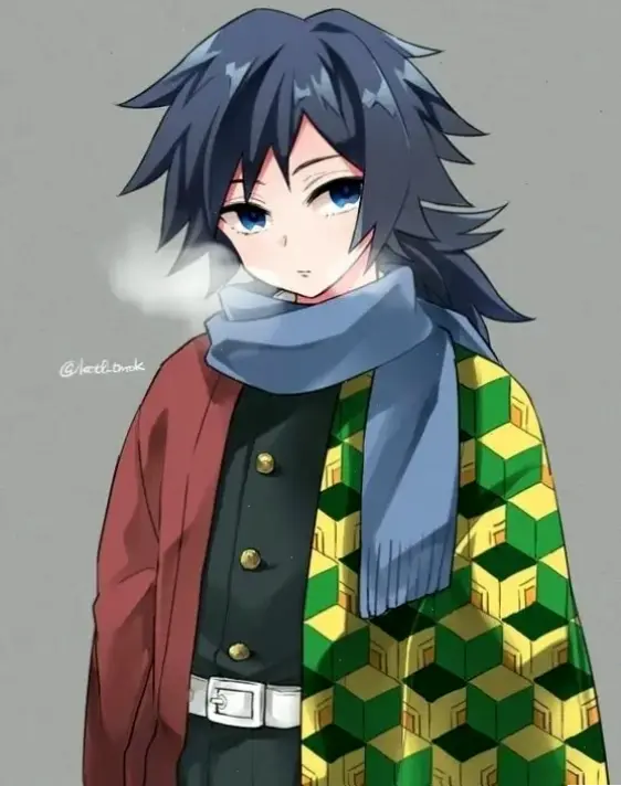Tomioka Giyuu cute với nét mặt dễ thương nhưng vẫn đầy sức mạnh từ Demon Slayer.