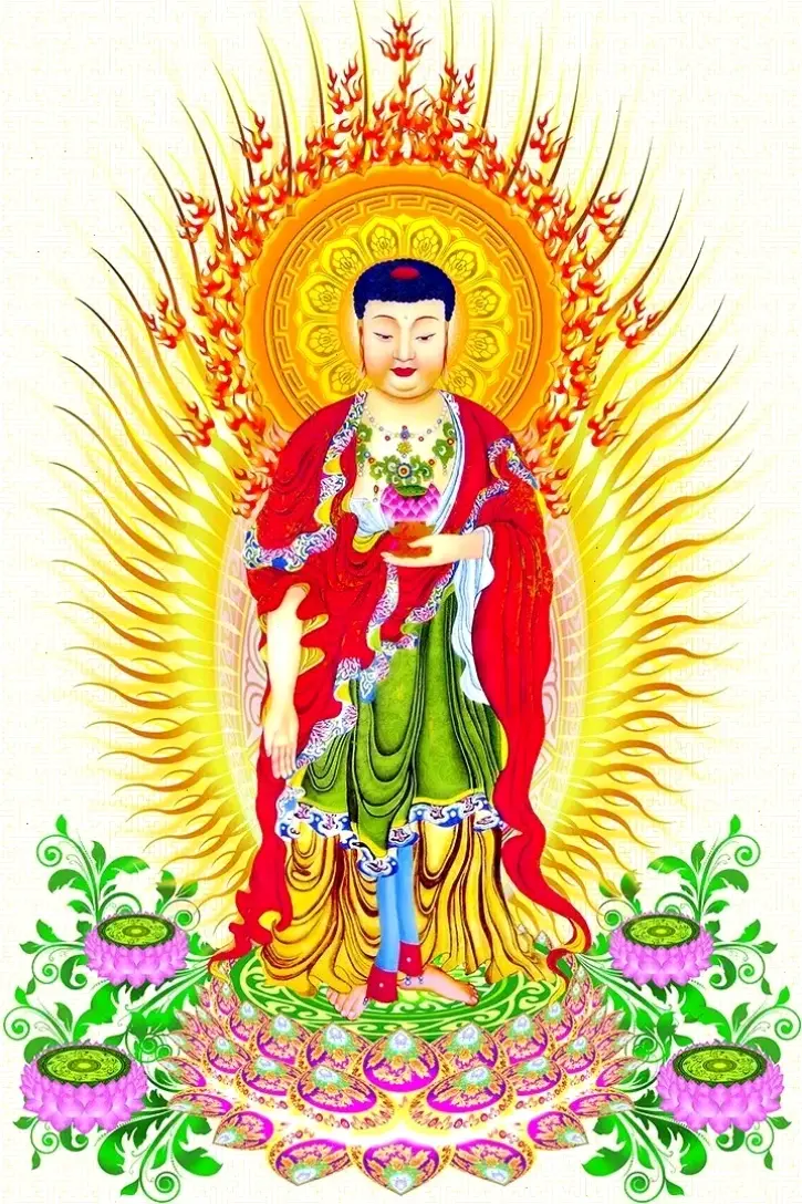 A Di Đà từ bi tiếp dẫn ấm áp, lời mời gọi đến thế giới cứu rỗi, khơi dậy lòng thương yêu chân thật.