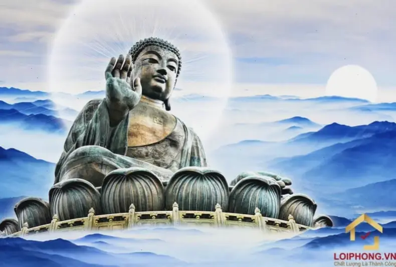 Ảnh A Di Đà ngồi bình an, giúp bạn thư giãn sâu, với vẻ đẹp thanh thoát và năng lượng tích cực.