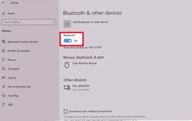 Bật Bluetooth trên Windows