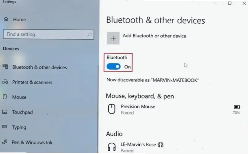 Bật và thiết lập Bluetooth