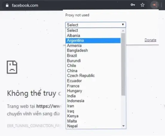 Các bước đổi VPN