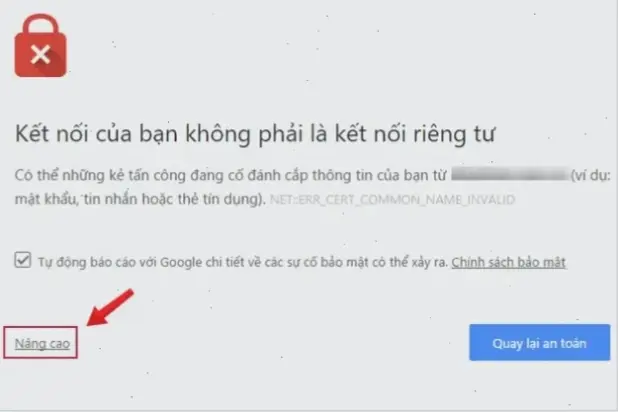Các bước sửa lỗi kết nối không an toàn