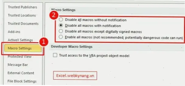 Cách khắc phục lỗi macro