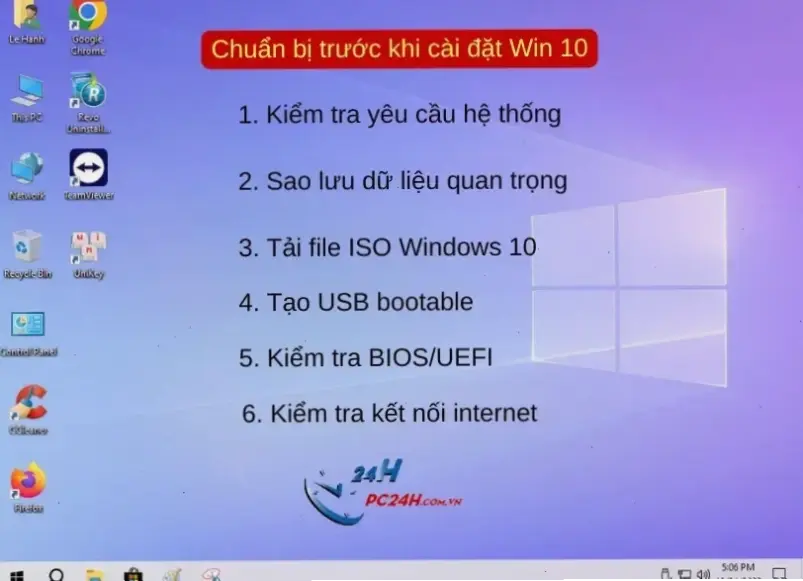 Chuẩn Bị Trước Khi Cài Đặt