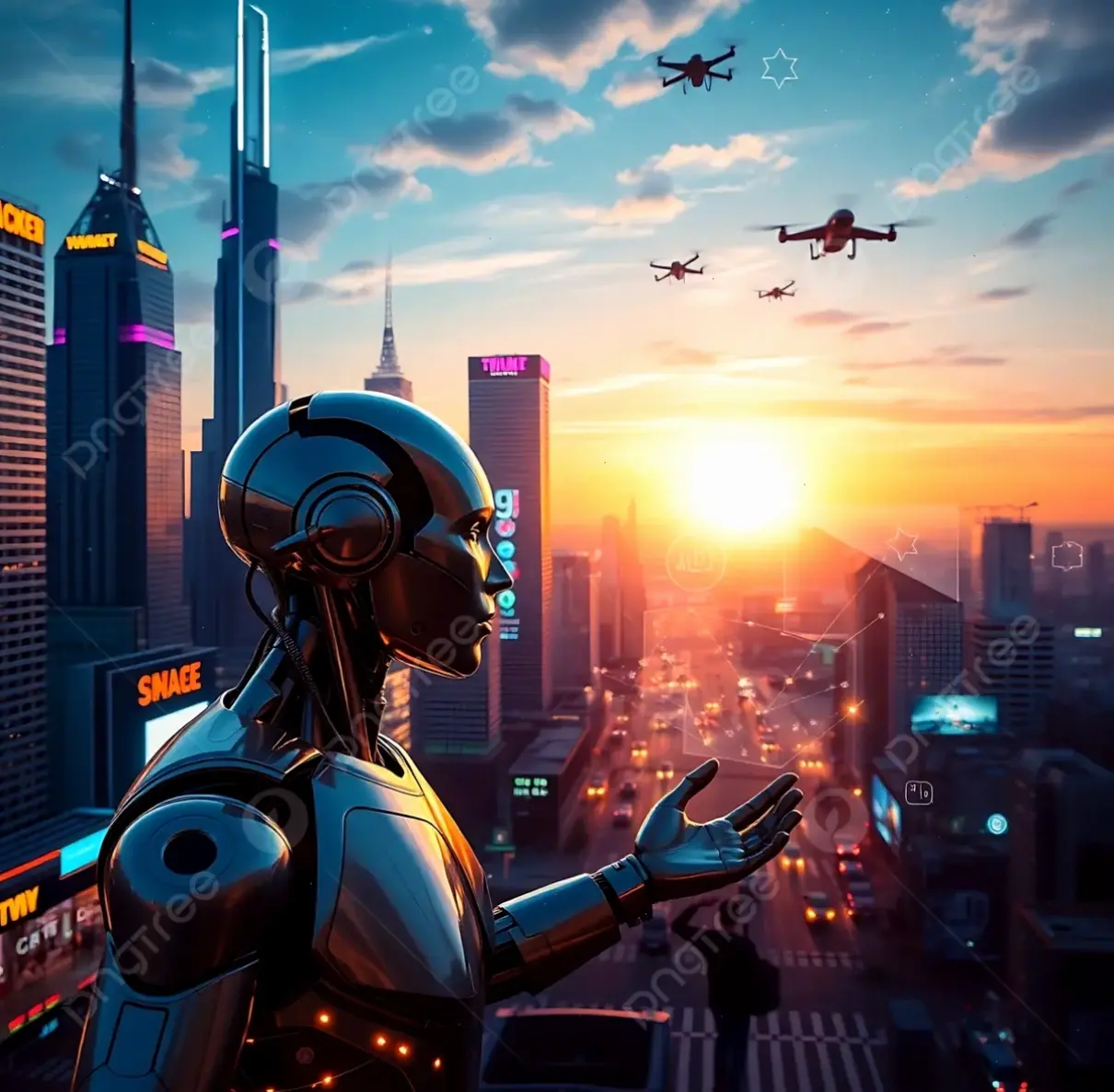 Công nghệ AI neon rực rỡ, ánh sáng neon kết hợp AI, mang đến hình ảnh tương lai đầy năng lượng và sáng tạo.