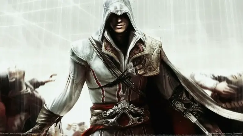 Hình nền Assassin's Creed tối giản, tinh tế với thiết kế đơn giản nhưng đầy sức hút lịch sử.