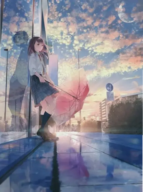 Hình nền cô gái buồn anime: Lãng mạn và bi thương, dành riêng cho fan yêu thích nghệ thuật.