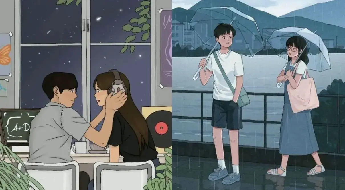 Hình nền đôi anime ngầu lòi, phù hợp cho cặp đôi yêu thích phong cách mạnh mẽ và đầy năng lượng!