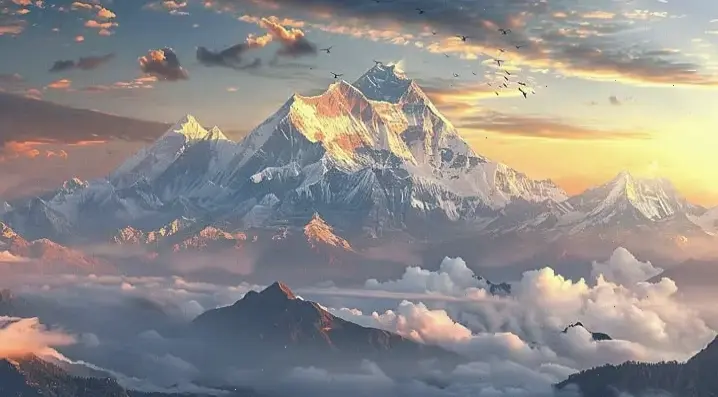 Hình nền Himalaya nghệ thuật kết hợp vẻ đẹp thiên nhiên với phong cách sáng tạo, tạo nên tác phẩm độc đáo cho màn hình.