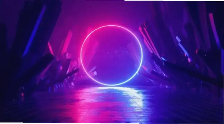 Hình nền neon retro hoài cổ, gợi nhớ phong cách cổ điển qua ánh sáng neon đầy màu sắc.