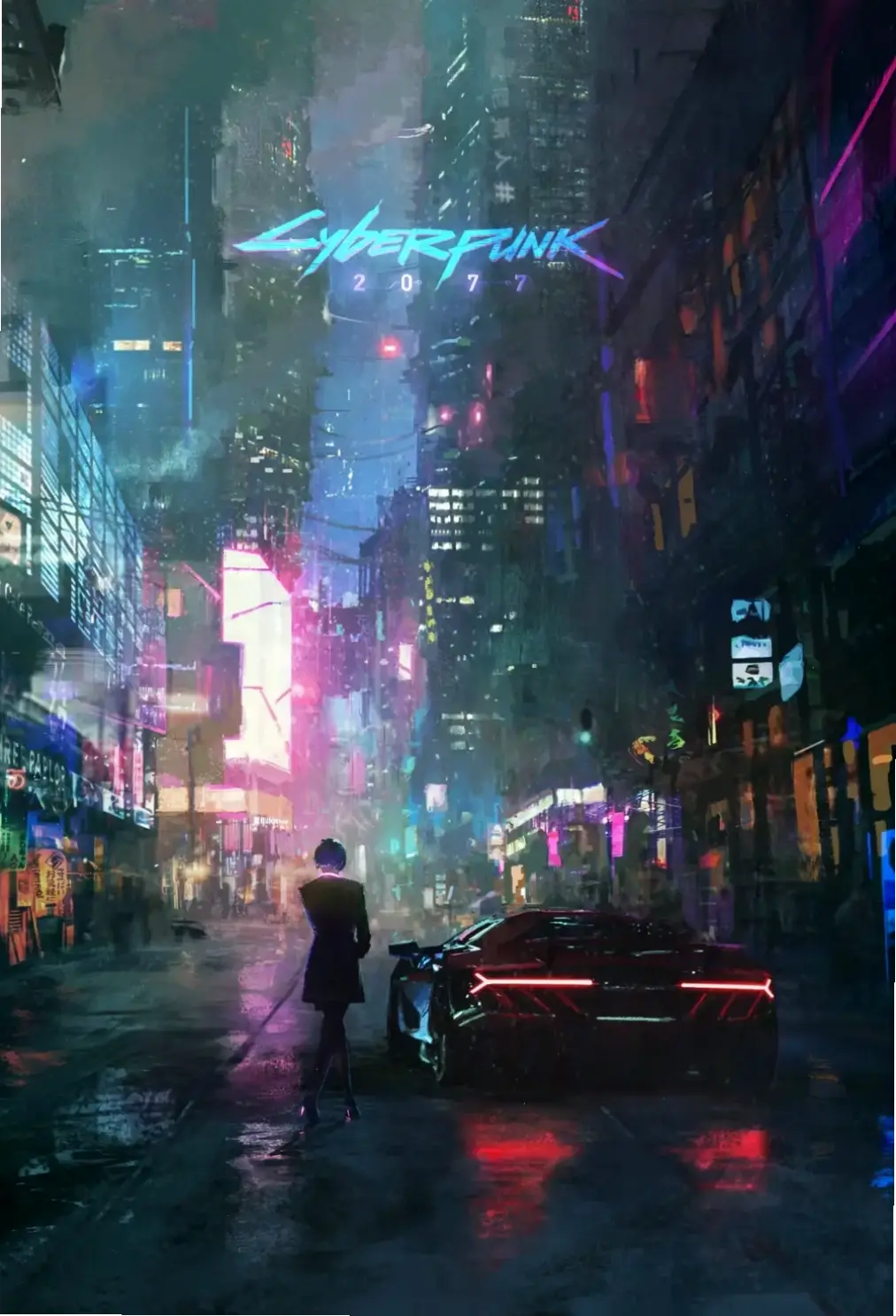 Hình nền thành phố Cyberpunk khổng lồ, với ánh sáng neon và không khí đô thị đầy sức hút.