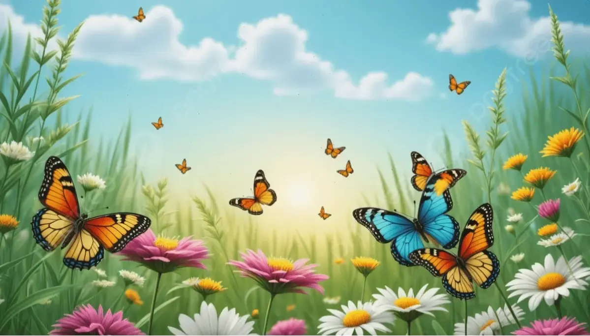 Hoa bướm mùa hè rực rỡ, tượng trưng cho niềm vui và sức sống tràn đầy trong những ngày nắng ấm tuyệt vời.