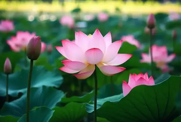 Hoa sen tâm linh bó hoa, biểu tượng giác ngộ, mang lại bình an và sự thanh tịnh nội tâm.