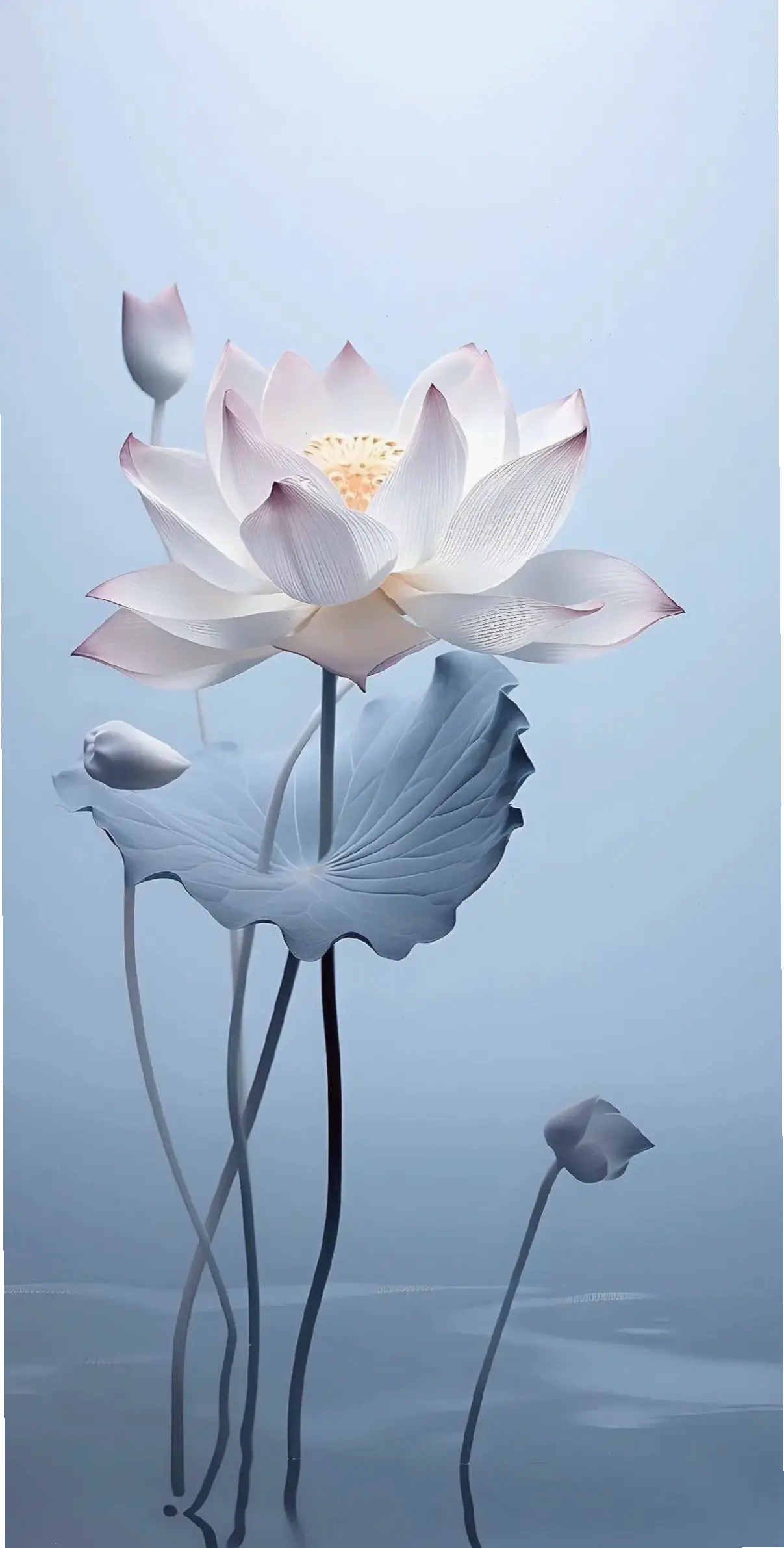 Hoa sen trắng rực rỡ, mang năng lượng tâm linh sâu lắng, giúp nuôi dưỡng tâm hồn yên bình.