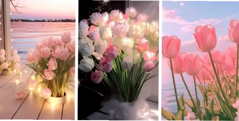 Hoa tulip cắm bình tạo góc lãng mạn, mang hương sắc tự nhiên vào ngôi nhà yêu thương.