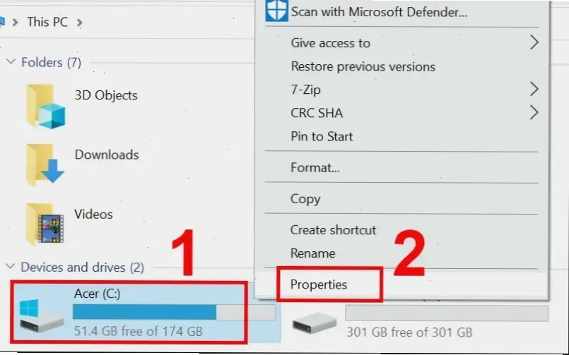Kiểm tra dung lượng hiện tại