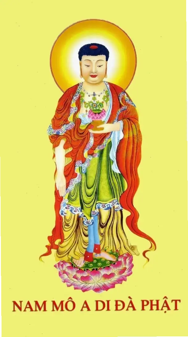 Ngắm tượng A Di Đà uy nghi trong hang động, nguồn cảm hứng cho sự tĩnh lặng và thiền định nội tâm.