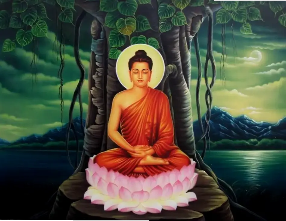 Nghệ thuật độc đáo về bài giảng Phật, kết hợp vẻ đẹp và triết lý giác ngộ sâu lắng.