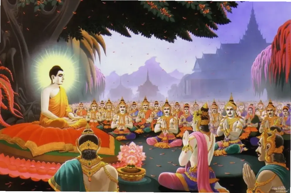 Phật Thích Ca tỏa ánh sáng huyền diệu, chiếu rọi con đường giác ngộ và tâm hồn thanh tịnh.