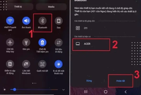 Phương pháp 2: Sử dụng Bluetooth
