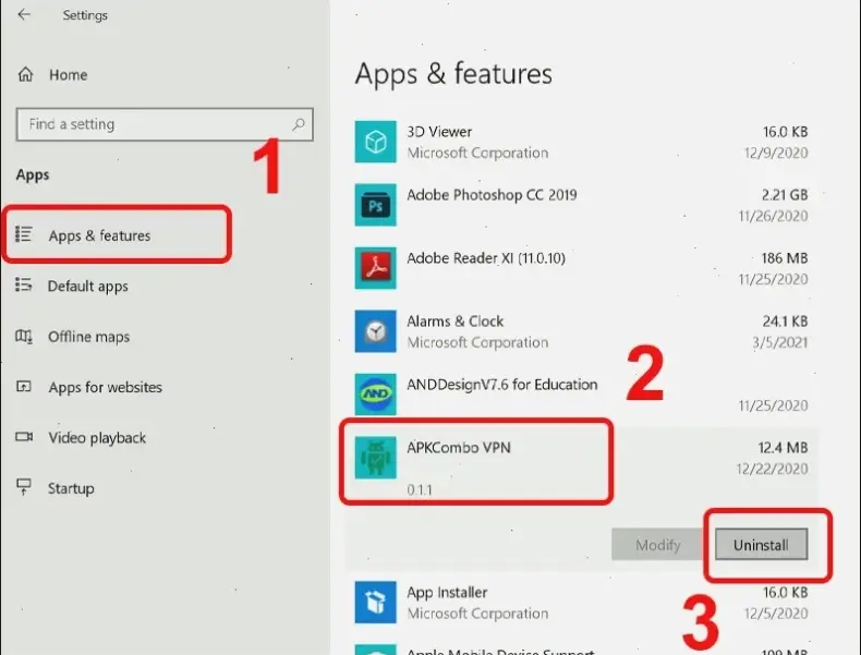 Phương pháp gỡ ứng dụng trên Windows