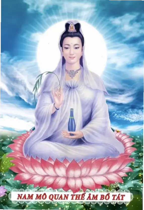 Quan Âm ánh sáng rực rỡ, soi sáng tâm hồn, mang đến năng lượng tích cực và bình yên tuyệt đối.