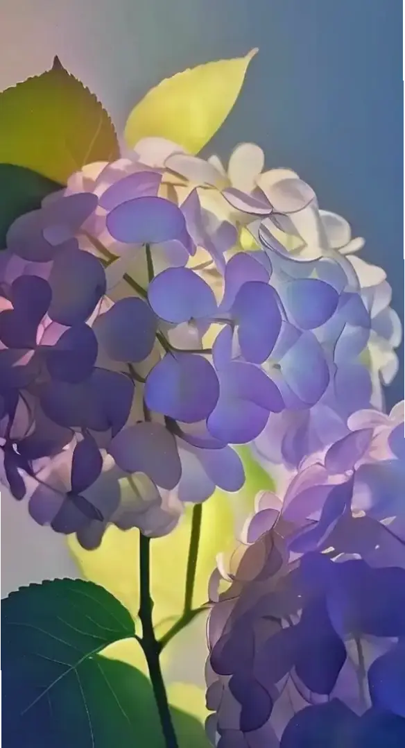 Sử dụng hoa cẩm tú cầu nở rộ để trang trí, biến không gian thành khu vườn thơ mộng.