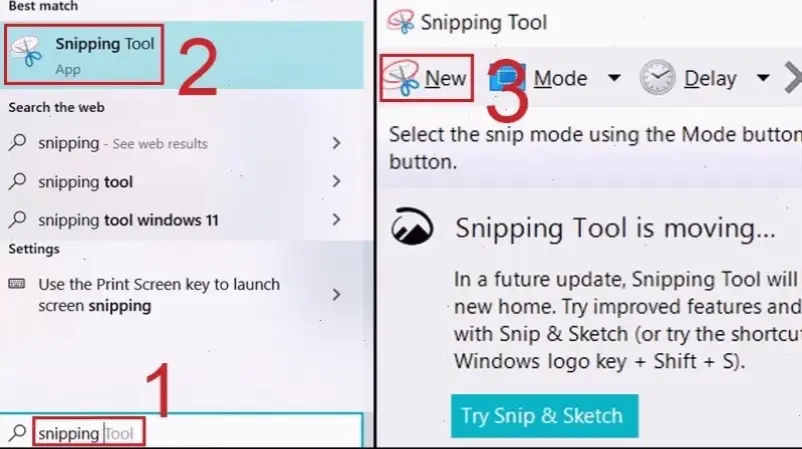 Sử dụng Snipping Tool