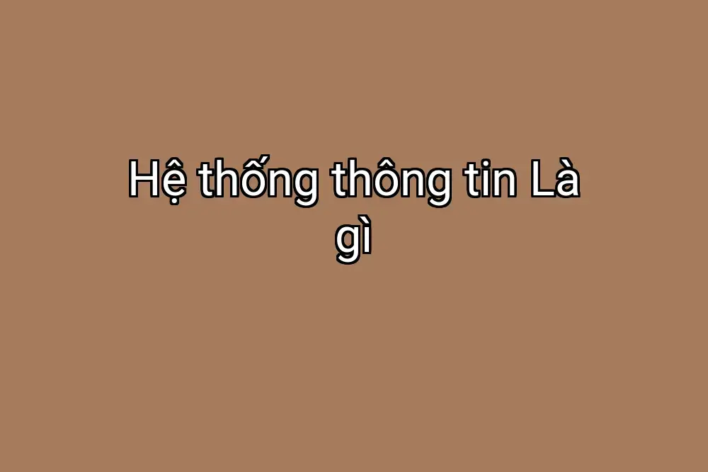 Hệ thống thông tin Là gì