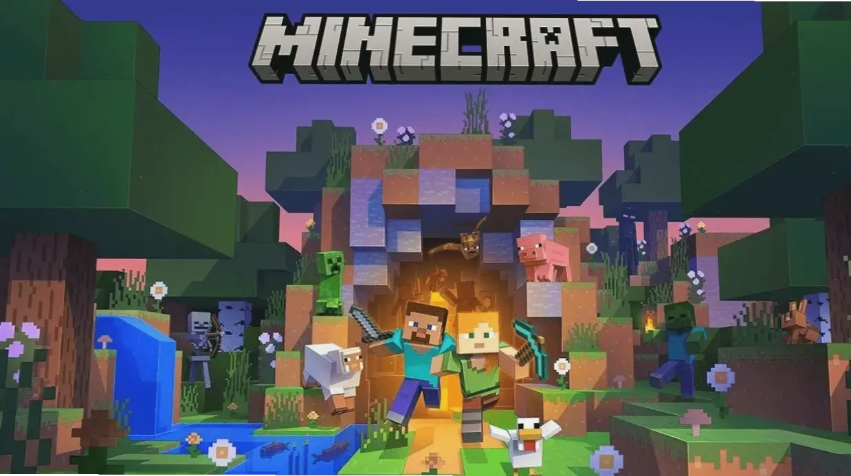 Thám hiểm rừng Minecraft qua hình nền đầy màu sắc, bí ẩn và hấp dẫn.