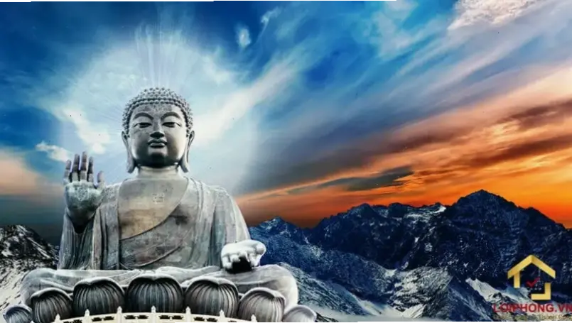 Tượng A Di Đà đài sen tinh xảo, biểu tượng lòng từ bi và giác ngộ, giúp nuôi dưỡng tinh thần.