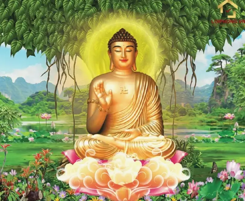Tượng A Di Đà lung linh ánh sáng, biểu tượng từ bi và trí tuệ, giúp bạn tìm thấy sự tĩnh lặng nội tâm.
