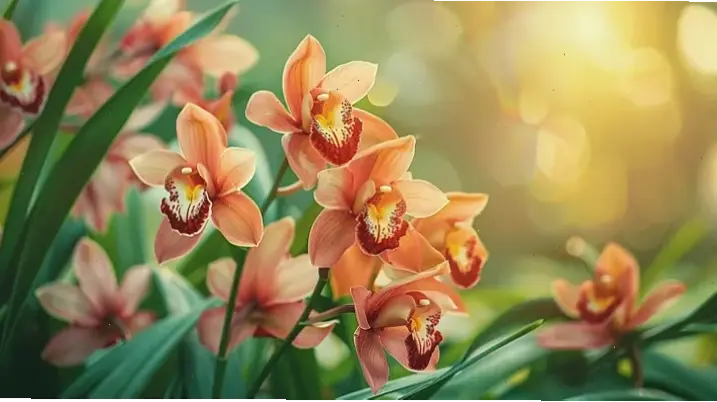 Vẻ đẹp hoa lan trong vườn xanh tươi qua macro, mỗi cánh hoa đều toát lên sức sống rực rỡ.