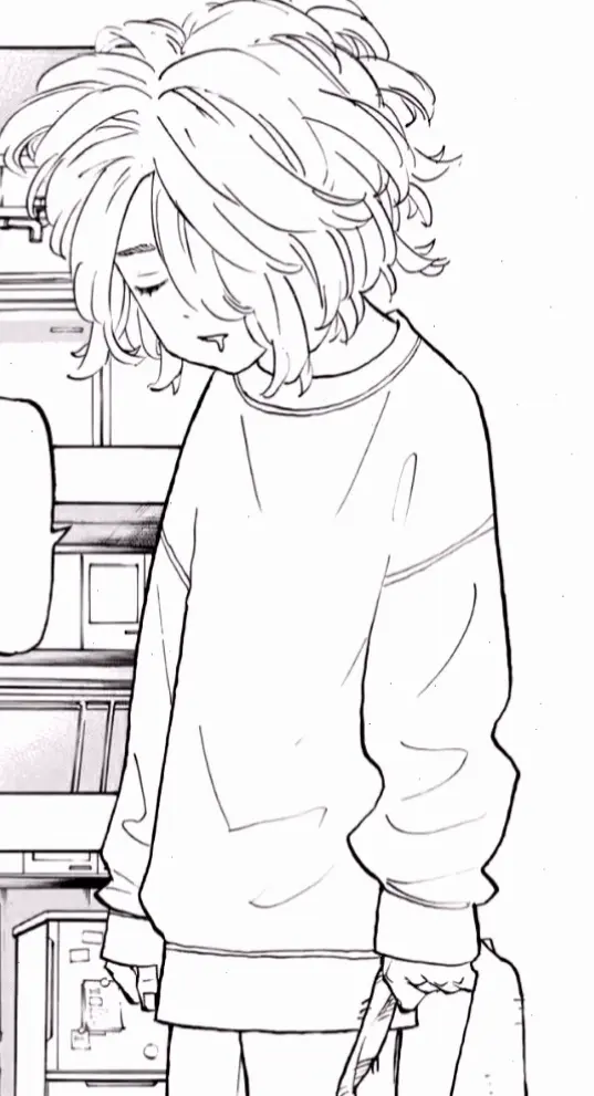 Ảnh Mikey đen trắng từ Tokyo Revengers: Hình ảnh cổ điển làm nổi bật vẻ ngầu lẫm và cảm xúc sâu lắng.