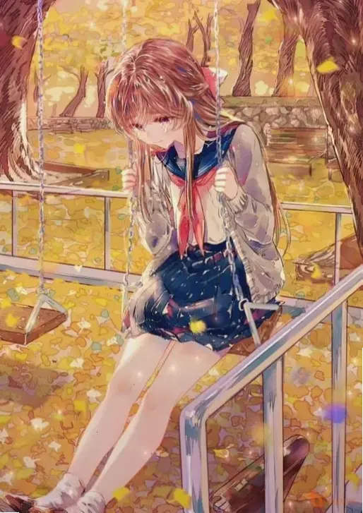 Hình ảnh anime nữ buồn cô đơn, khơi dậy sự đồng cảm với nỗi cô đơn tinh tế qua từng nét vẽ.
