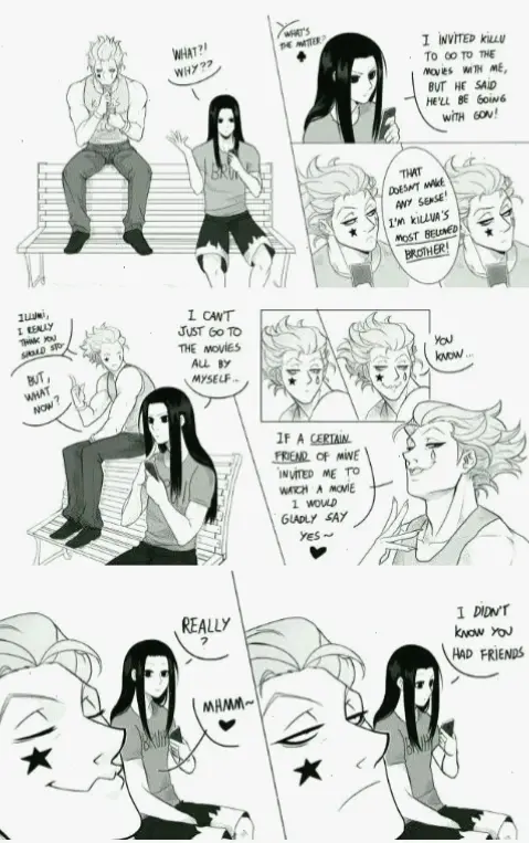 Hisoka x Illumi comics: Bộ sưu tập tranh vui nhộn và sáng tạo về mối liên kết giữa Hisoka và Illumi.