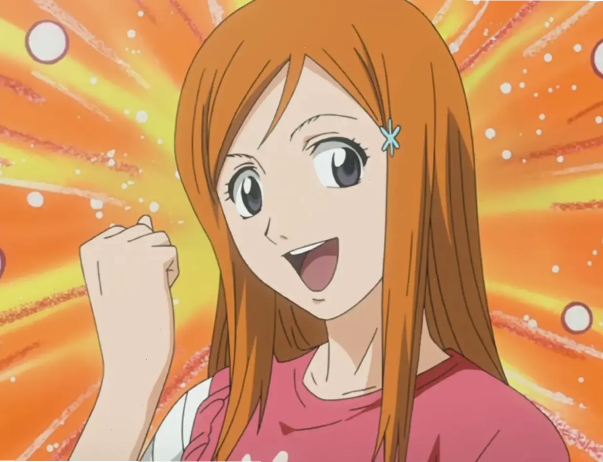 Inoue Orihime trong Bleach: Cô gái dịu dàng, mạnh mẽ bảo vệ bạn bè bằng sức mạnh đặc biệt.
