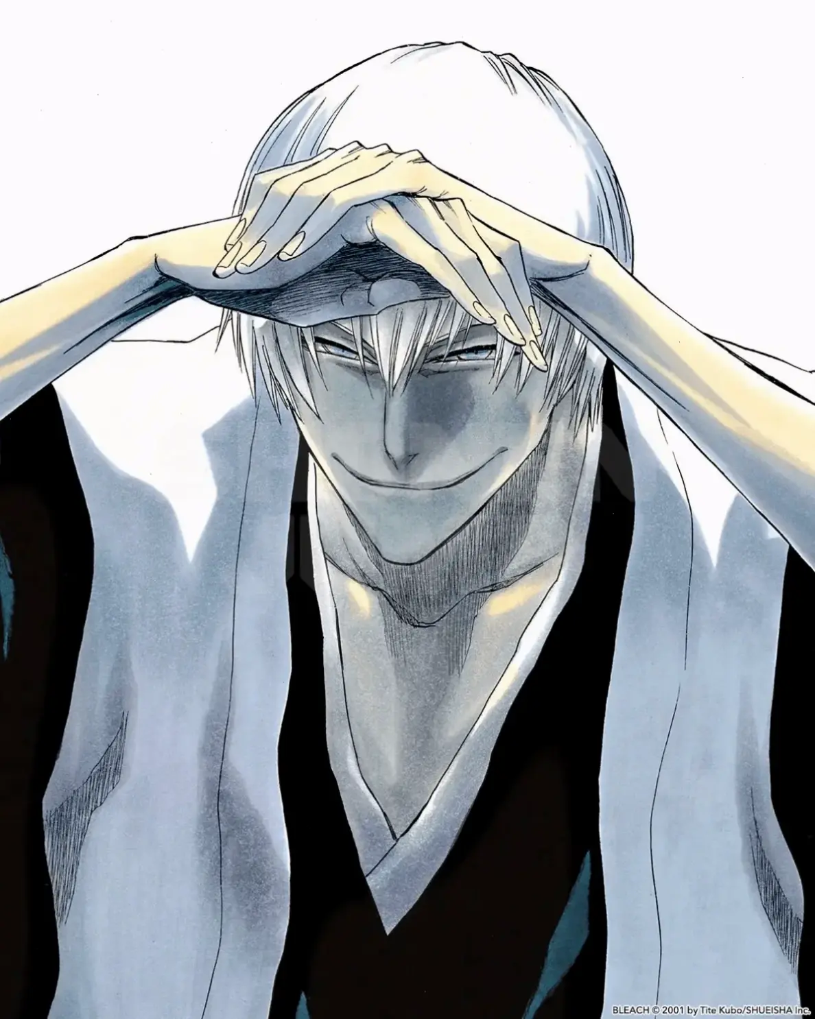Màu tóc Gin Ichimaru: Bạc trắng đặc trưng, góp phần tạo nên hình ảnh ấn tượng trong Bleach.