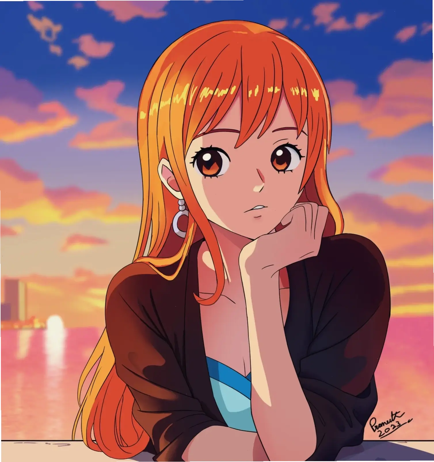 Nami cute trong One Piece: Vẻ ngoài dễ thương, nụ cười rạng rỡ, nhưng ẩn chứa sức mạnh và trí tuệ vượt trội.