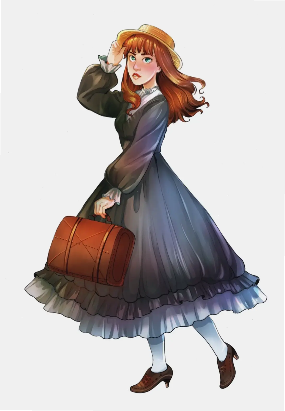 Nghệ thuật tuyệt đẹp về Sophie Hatter, lấy cảm hứng từ thế giới phép thuật của Studio Ghibli.