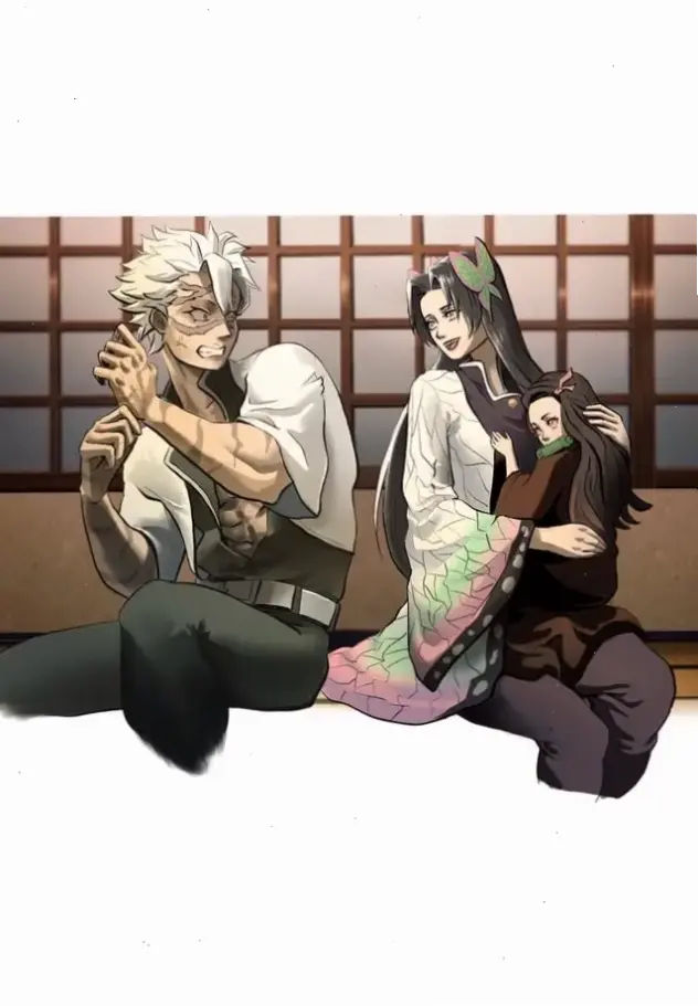Sanemi x Kanae: Cặp đôi lãng mạn, câu chuyện tình yêu ngọt ngào trong thế giới kiếm sĩ.