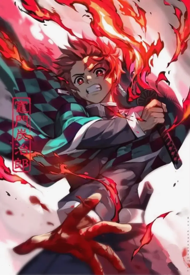 Tanjiro hình nền chất lượng cao, lý tưởng cho màn hình điện thoại, mang không khí Demon Slayer đến gần hơn.