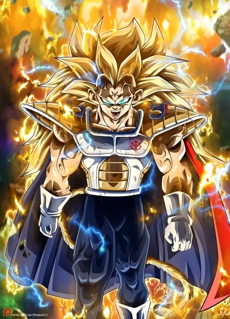 Vegeta ngầu lòi với phong cách hoàng tử Saiyan, thể hiện sự mạnh mẽ và tự hào tuyệt đối.