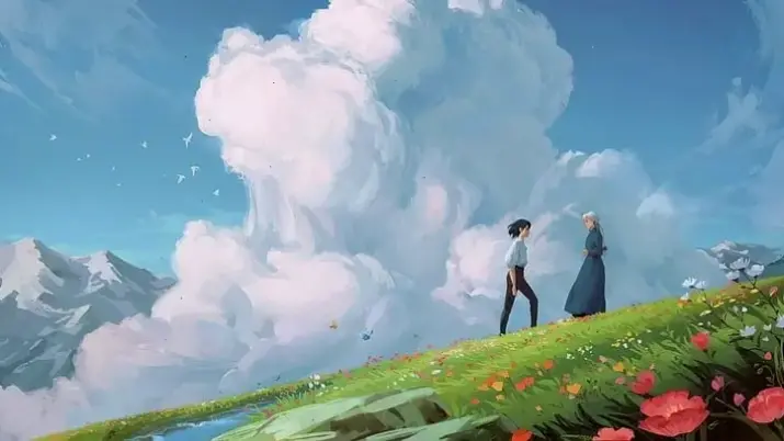 Wallpaper Howl và Sophie, hình ảnh đẹp để trang trí màn hình từ thế giới Ghibli.