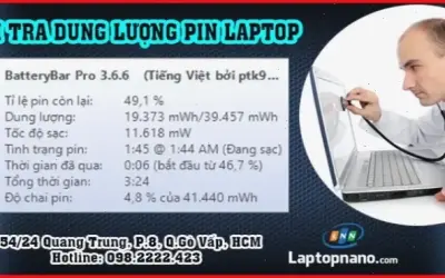 Cách kiểm tra dung lượng pin laptop đơn giản và nhanh chóng